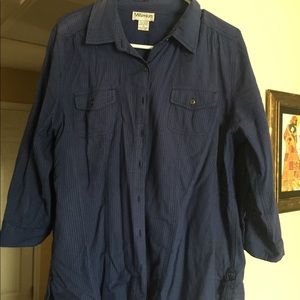Blue, button down shirt